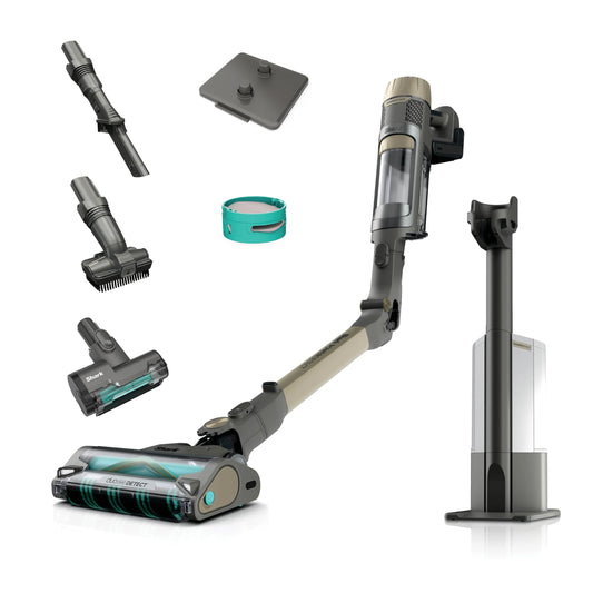 Shark PowerDetect Clean & Empty Akku-Staubsauger IP3253EUT | Absaugstation, 70 Min Laufzeit, selbstentleerend, LED, Gold