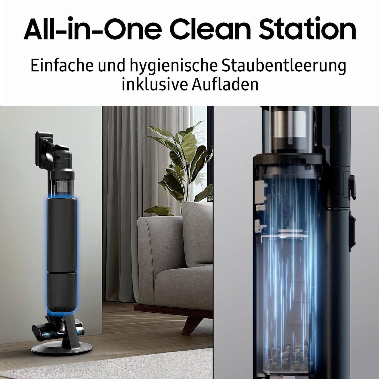 Samsung Bespoke AI Jet Ultra Akku+ CompleteClean | 400 W, 2 Akkus, All-in-One-Station, Pet Tool+, Satin Black